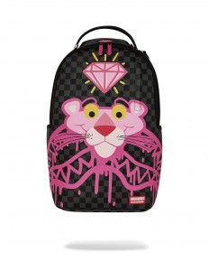 לצפייה במוצר תיק גב Sprayground X Pink Panther – מהדורת יהלום ומשבצות דאמייה שחור
